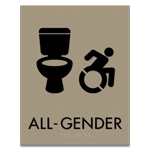 All-Gender Restroom Sign w/Toilet & Dynamic ISA Symbols