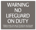 BC Warning - No Lifeguard on Duty Sign