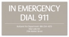California In Emergency Dial 911 Sign