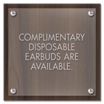 Complimentary Earbuds Sign