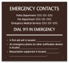 Connecticut Emergency Contacts Pool Sign