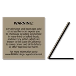 EaselWarning Sign: Foods and Beverages
