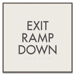 "Exit Ramp Down" Egress Sign - CA Compliant