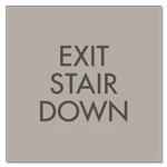 "Exit Stair Down" Egress Sign - CA Compliant