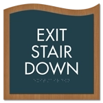 "Exit Stair Down" Egress Sign - CA Compliant