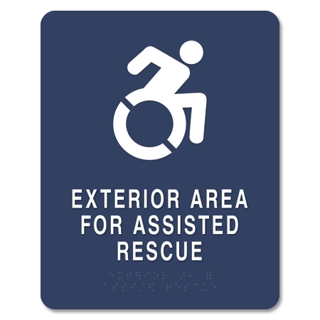 Exterior Area for Assisted Rescue Sign - Dynamic ISA Symbol