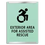 Exterior Area for Assisted Rescue Sign - Dynamic ISA Symbol