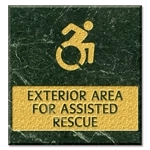 Exterior Area for Assisted Rescue Sign - Dynamic ISA Symbol