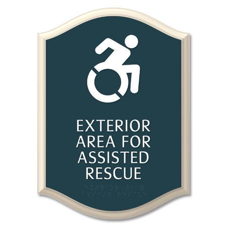 Exterior Area for Assisted Rescue Sign - Dynamic ISA Symbol