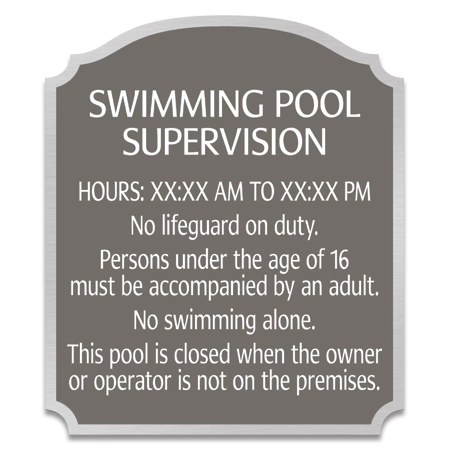 Front Desk Pool Supervision Sign - NJ Compliant