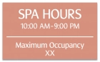 Georgia Spa Hours and Occupancy Sign