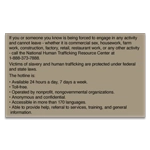 Human Trafficking Notice 3x5 Adhesive Maine New York