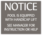 Illinois Handicap Lift Pool/Spa Sign