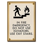 In Fire Emergency, Do Not Use Elevator - No Braille