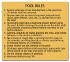Indiana Pool Rules Sign