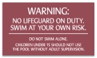 Maryland No Lifeguard on Duty Sign
