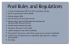 Montgomery County, Alabama Pool Rules and Regulations Sign