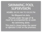 New Jersey Swimming Pool Supervision Sign