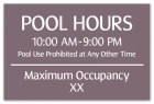 New York Pool Hours and Max Occupancy Sign