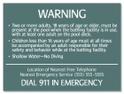 New York State Pool Supervision Warning Sign