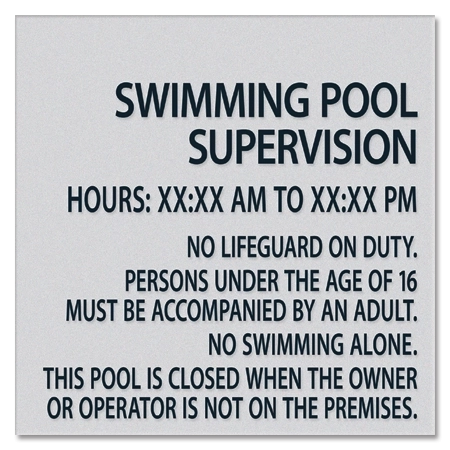 NJ Front Desk Pool Supervision Sign - Ice