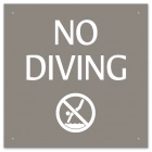 No Diving Sign with Symbol