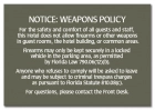 'Notice: Weapons Policy' Sign - FL Compliant - Acrylic Version