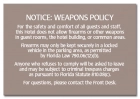 'Notice: Weapons Policy' Sign - FL Compliant - Celtec Version