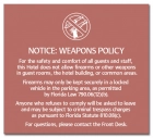'Notice: Weapons Policy' Sign w/Symbol - FL Compliant - Acrylic Version