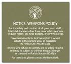 'Notice: Weapons Policy' Sign w/Symbol - FL Compliant - Celtec Version