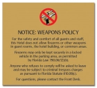 'Notice: Weapons Policy' Sign w/Symbol - FL Compliant - Celtec Version