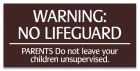 Oregon No Wading Pool Lifeguard Sign