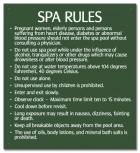 Prince Williams & Virginia Beach Spa Rules Sign