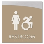 Restroom Sign w/Female & Dynamic ISA Symbols