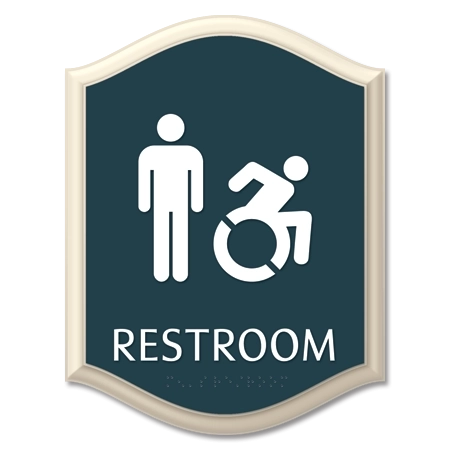 Restroom Sign w/Male & Dynamic ISA Symbols