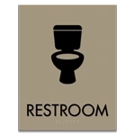 Restroom Sign w/Toilet Symbol