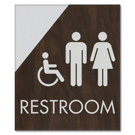 Restroom Sign w/Unisex & ISA Symbols