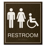 Restroom Sign w/ Unisex & ISA Symbols