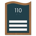 Room Number Sign - 3 slot