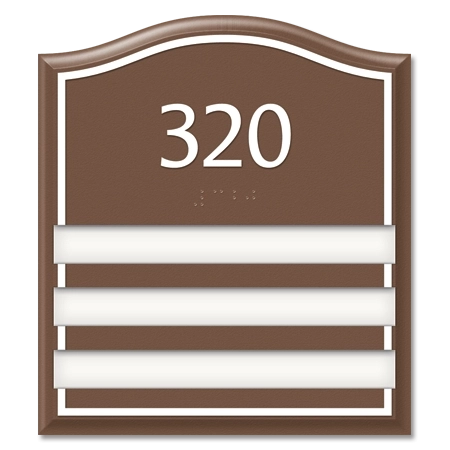 Room Number Sign - 3 slot