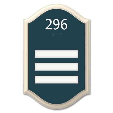 Room Number Sign - 3 slot