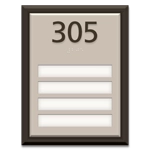 Room Number Sign - 4 slot
