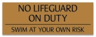 South Carolina No Lifeguard On Duty Sign