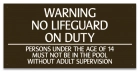 Texas No Lifeguard Pool Sign