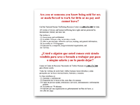 Human Trafficking Signs