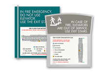 elevator evacuation signs