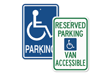 handicap parking signs