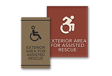 exterior area of rescue sign