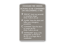 race fire safety signs